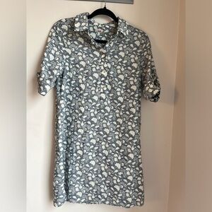 FAHERTY BRAND Penelope Indigo Floral Linen Shift Dress